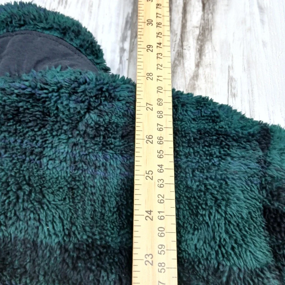Eddie Bauer Mens XL Green Plaid Sherpa Fleece Snap Pullover ELQ0089T - Picture 8 of 9